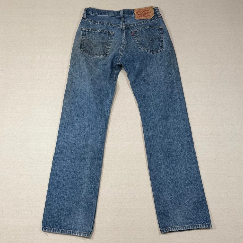 Vintage Levis 501XX Jeans Mens 27x29.5 Blue Denim Button Fly Straight Leg